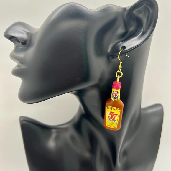 Heinz 57 Sauce Earrings - Steak Hot Sauce Earrings - Mini Brands Earrings - Picture 7 of 7